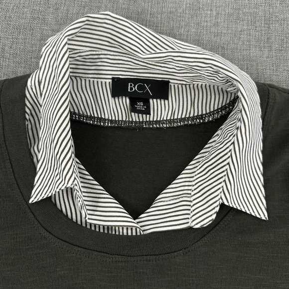 BCX‎ Lightweight Sweater XS Striped Dark Green - Picture 2 of 13